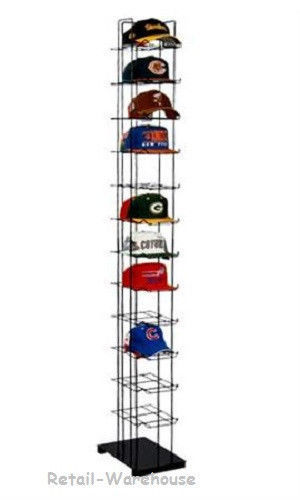 72 Hats Cap Hat Rack 12-Tier Baseball Tower Black Floor Standing Display 78″ H