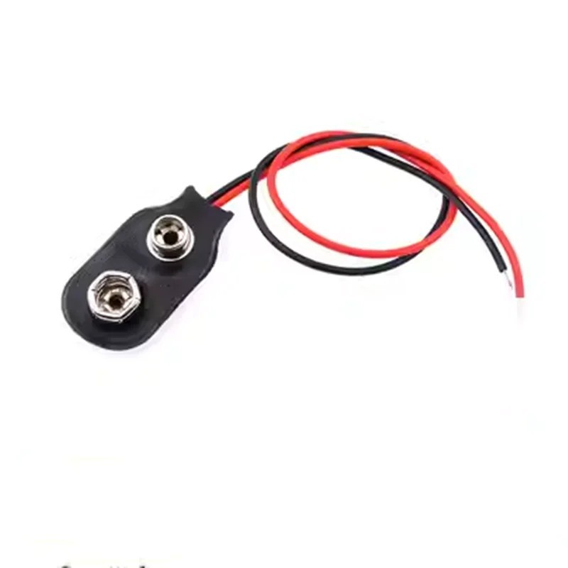 9V 15cm Battery Connector T Type Clip Plug Wire Cord Leads 9 Volt 5PCS