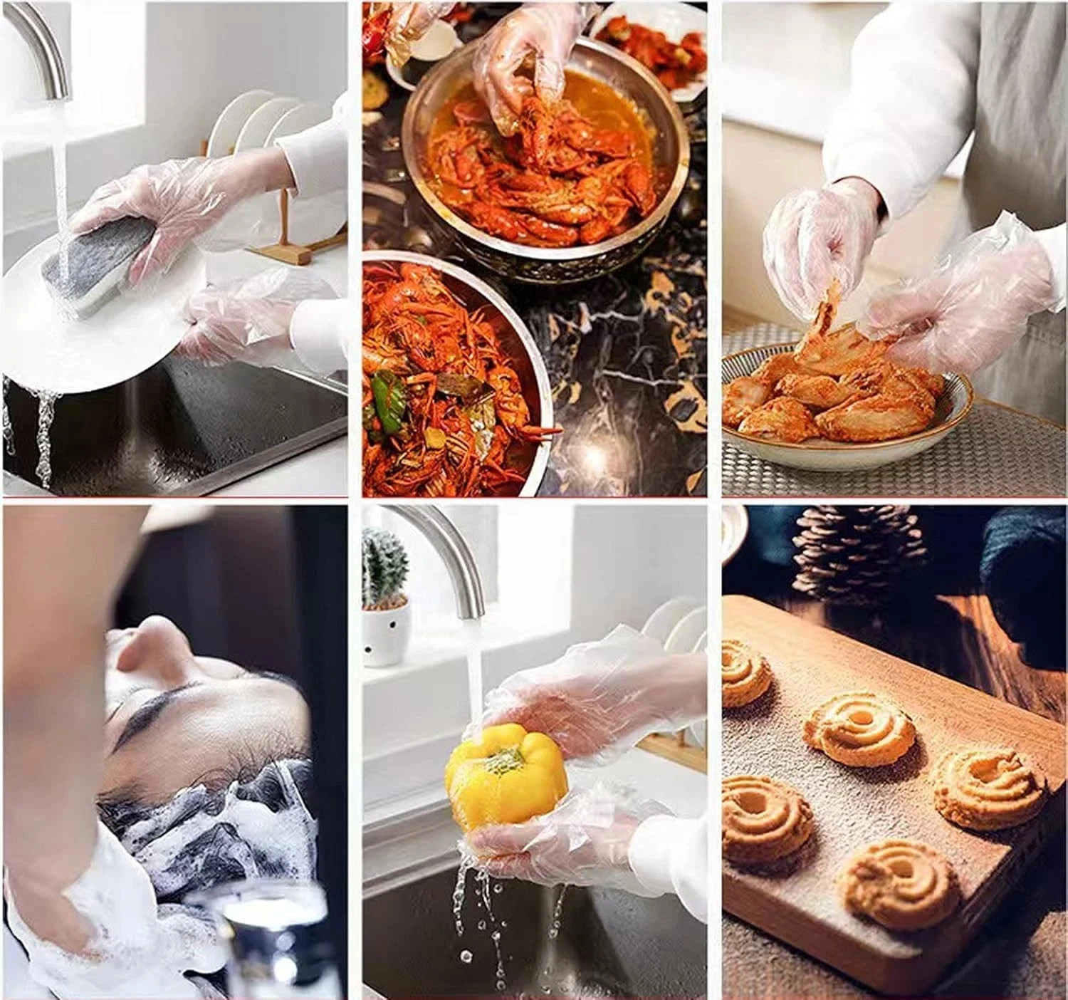 500 Count Disposable Poly Plastic Gloves for Cooking, Food Prep and Food Service