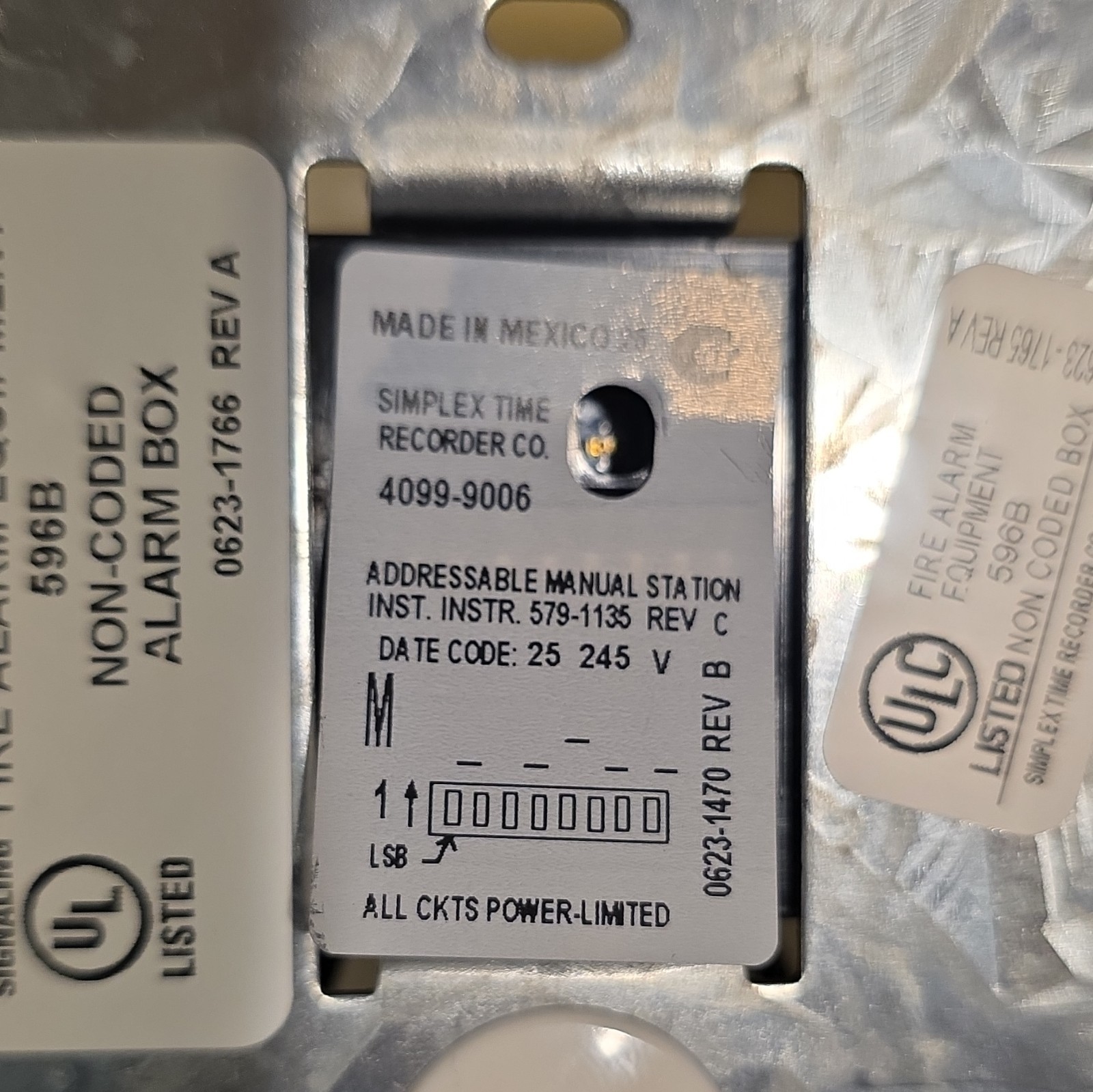 Simplex 4099-9006 Addressable Manual Pull Station Fire Alarm Push/Pull Down
