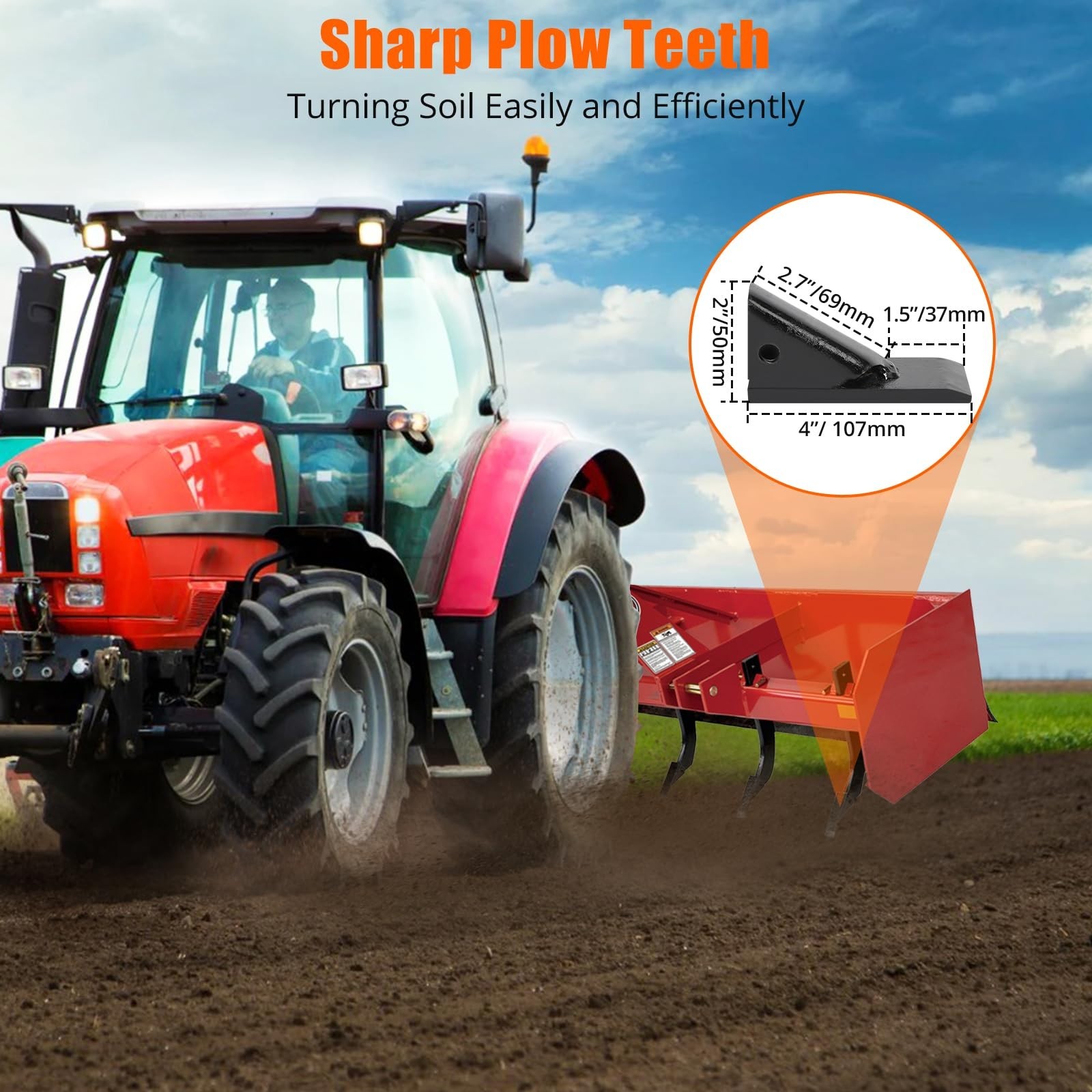 18″ Box Blade Shank – 4 Holes Scarifier Shanks, Adjustable with Removable Teeth