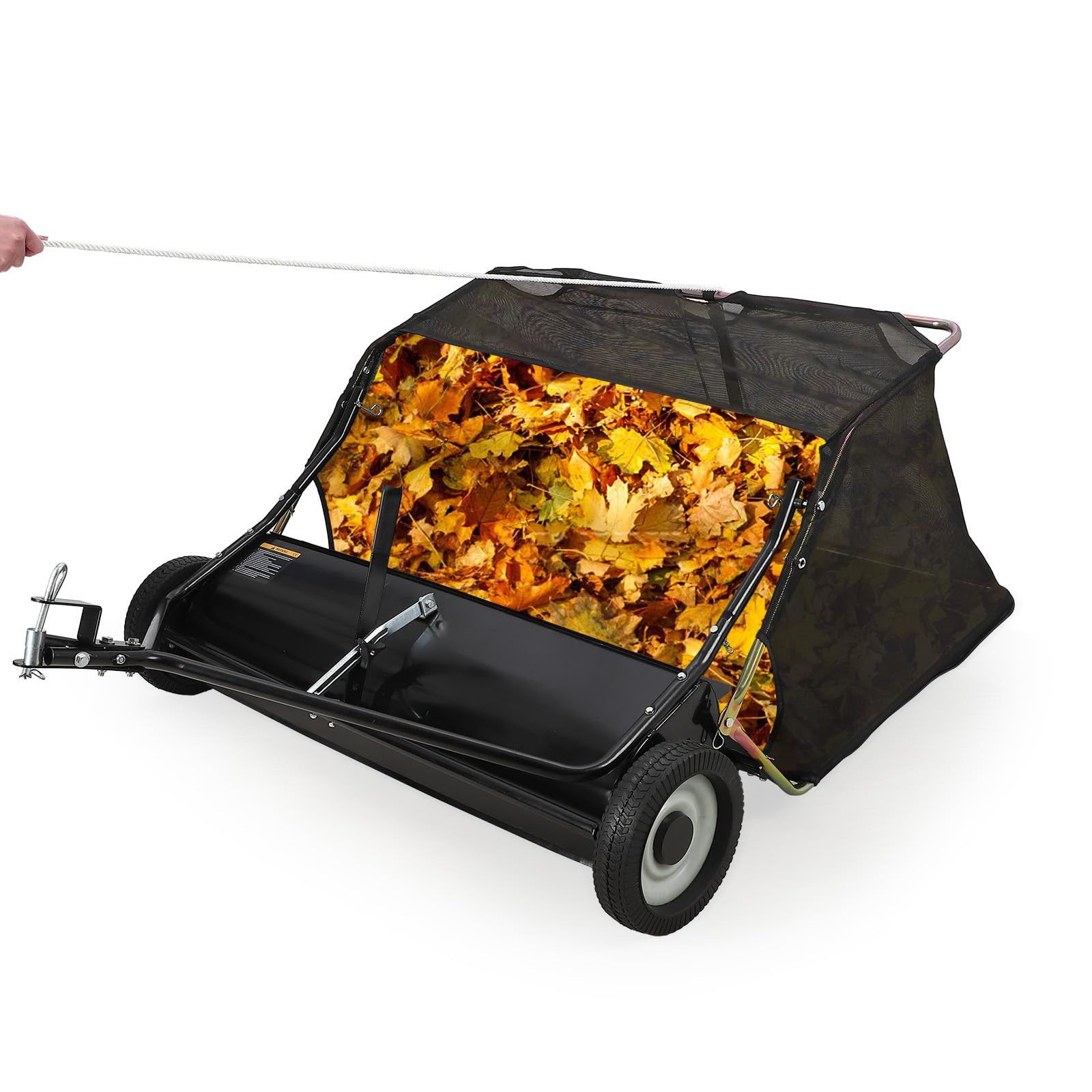 Tow Behind Lawn Sweeper 42 Inch Large Capacity Heavy Duty Leaf & Grass Collector