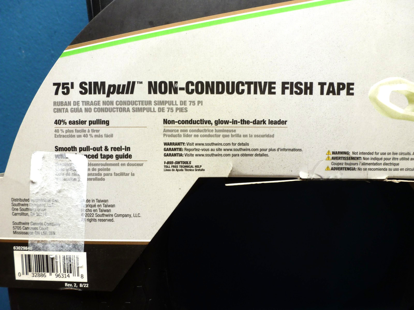 Southwire Simpull Non-Conductive Fish Tape 75 Feet FTSP45-75NCT NEW