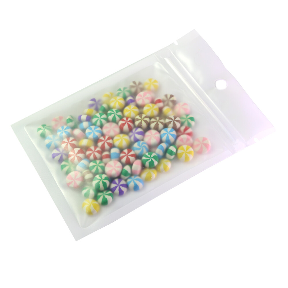 100pc Matte Clear Front White Back Zip Lock Bags w/ Hang Hole 12x22cm 4.75×8.5in