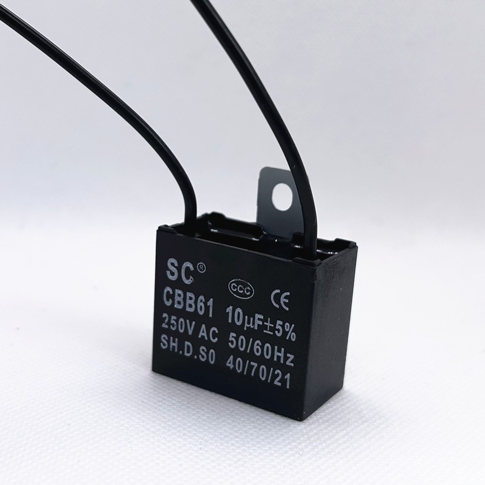 CBB61 10mfd 10uF 10 uF 250V AC 50/60Hz FAN MOTOR RUN Capacitor 2 WIRES US STOCK