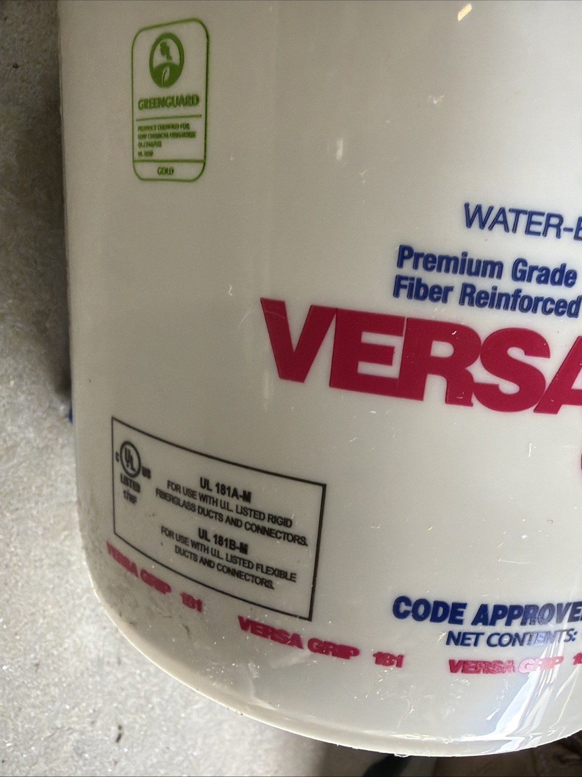 Hardcast 304138 Versa Grip 181 Fiber Duct Sealant Indoor outdoor 1 Gallon Pail