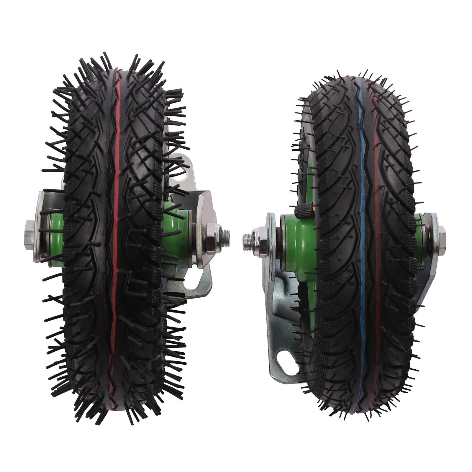 4Pcs 8″ Pneumatic Air Tire 2 Rigid + 2 Swivel Wheel HD Farm Cart Caster Large