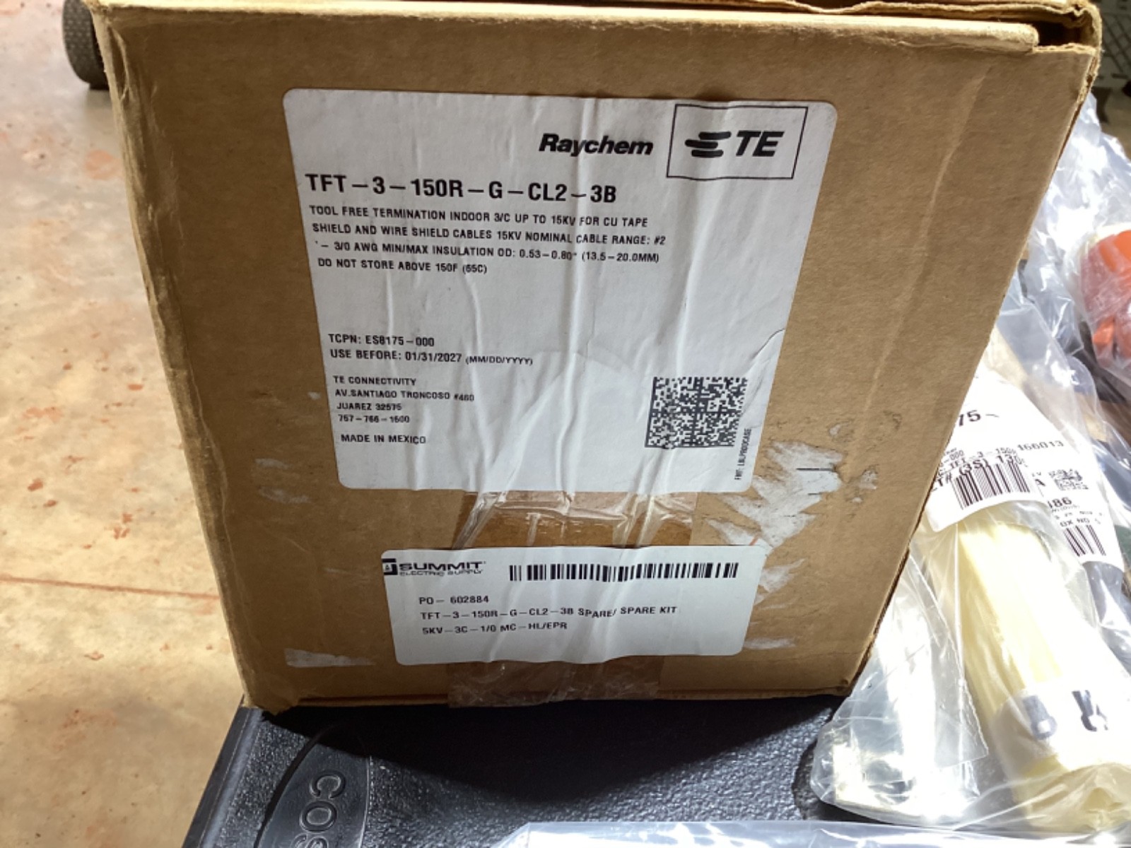 Raychem TFT-3-150R-G-CL2-3B Indoor Termination Kit w/Lugs 3/C up to 15KV
