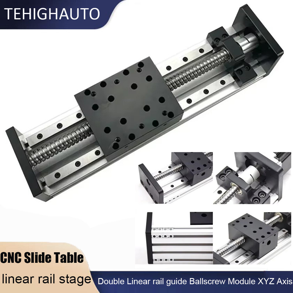 CNC XYZ Axis Double Rail Linear Slide Stage 2pcs*MGN12R sliders BallScrew Module
