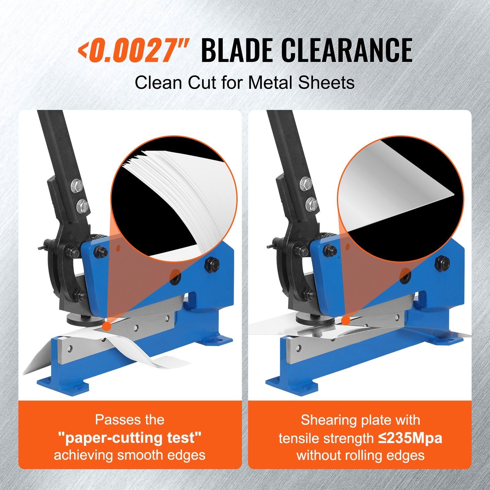 Hand-Powered 5in Metal Shear with 110mm x 6mm Capacity, Sturdy Q235 Base