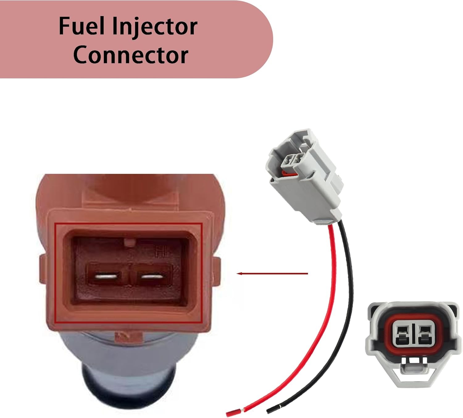 4PCS Fuel Injector Connectors with Pigtail Wiring Harness