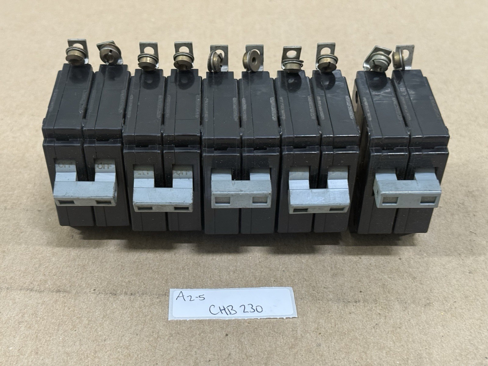 Lot of 5 – Cutler Hammer CHB CHB230 2P 30A Bolt-on Circuit Breaker