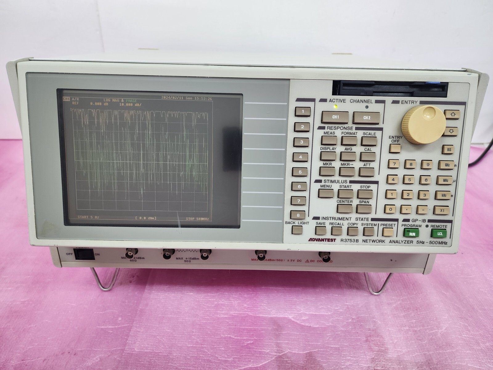 ADVANTEST R3753B Network Analyzer, 5 Hz to 500 MHz