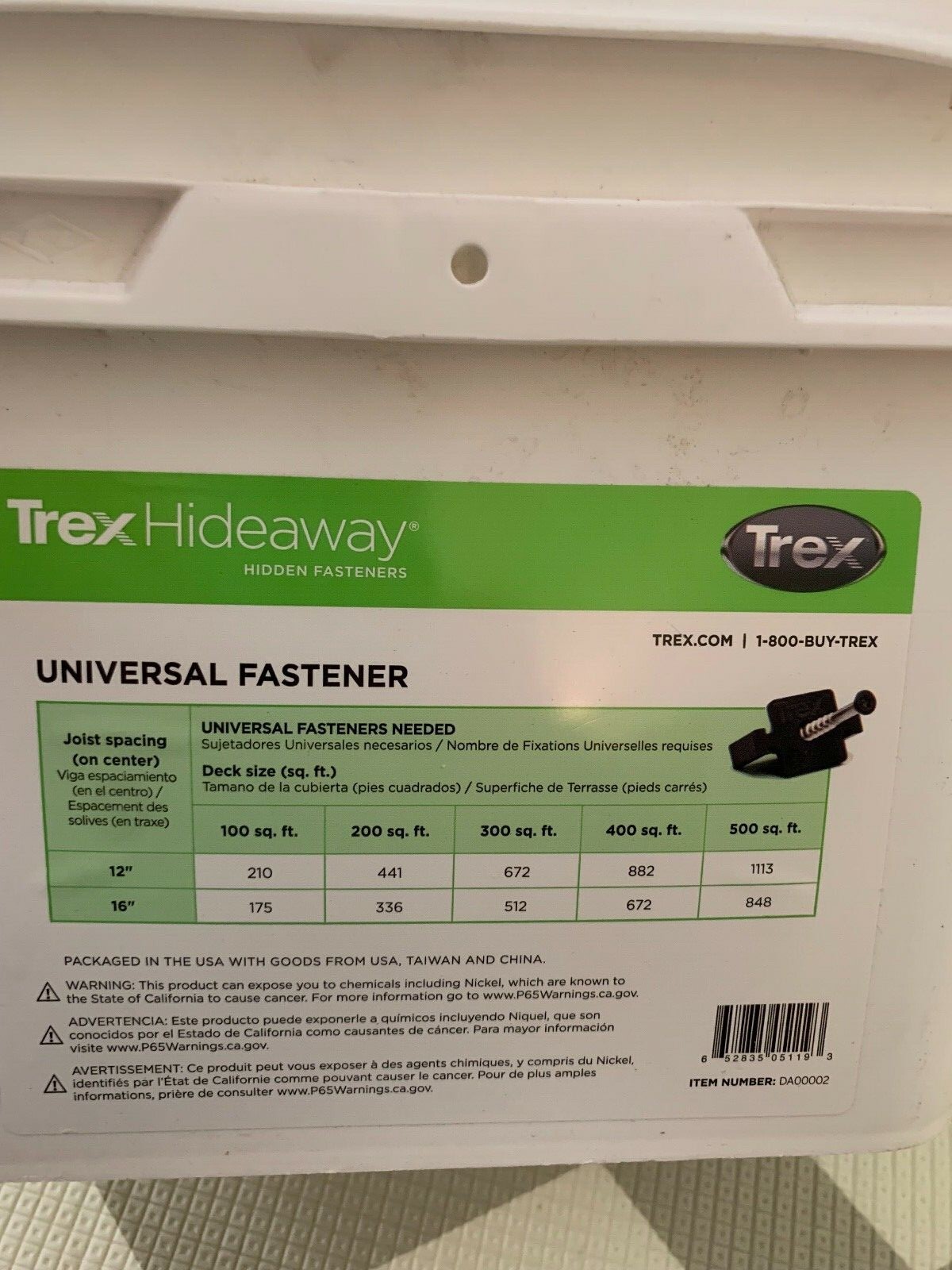 (20) Trex Hideaway Universal Hidden Fasteners with S/S Screws UNIVCONCLIP01