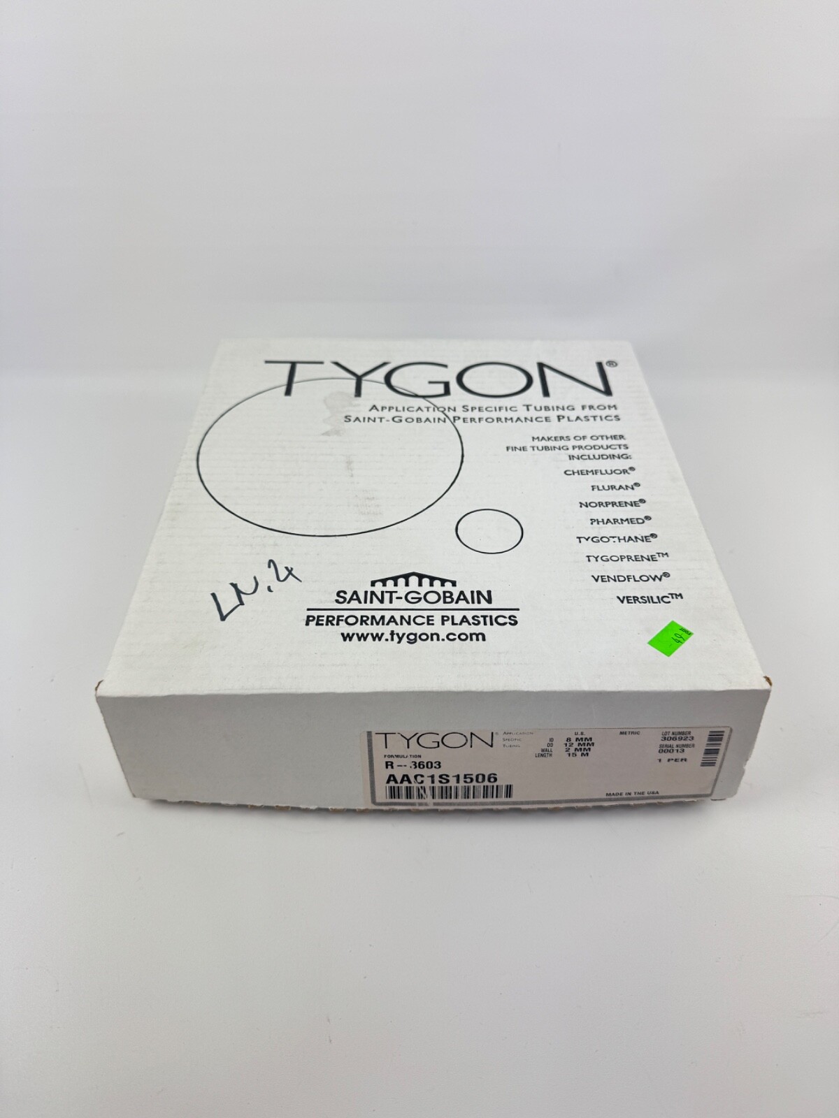 Tygon R-3603 AAC1S1506 Tubing 8mm Inner Diameter, 12mm Outer Diameter, 15m
