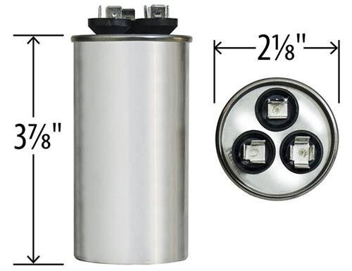 C3355R Capacitor Dual Run Round 35/5 UF MFD 370V VAC 97F9834 35 & 5 MFD At 370V