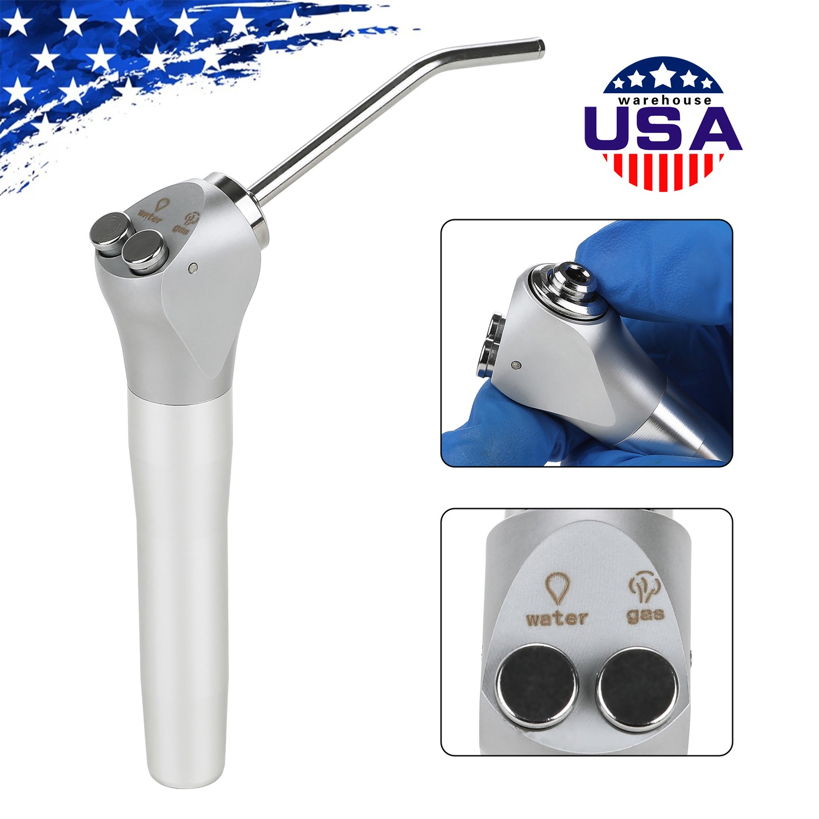 Dental Triple Way Syringe Air Water Spray Handpiece/Disposable Nozzles Tips Tube