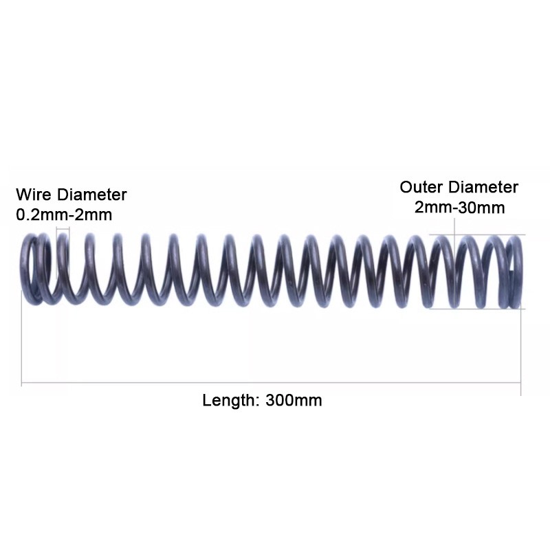 Length 300mm Compression Spring Pressure Springs Wire Dia 0.2mm-2mm OD 2mm-30mm