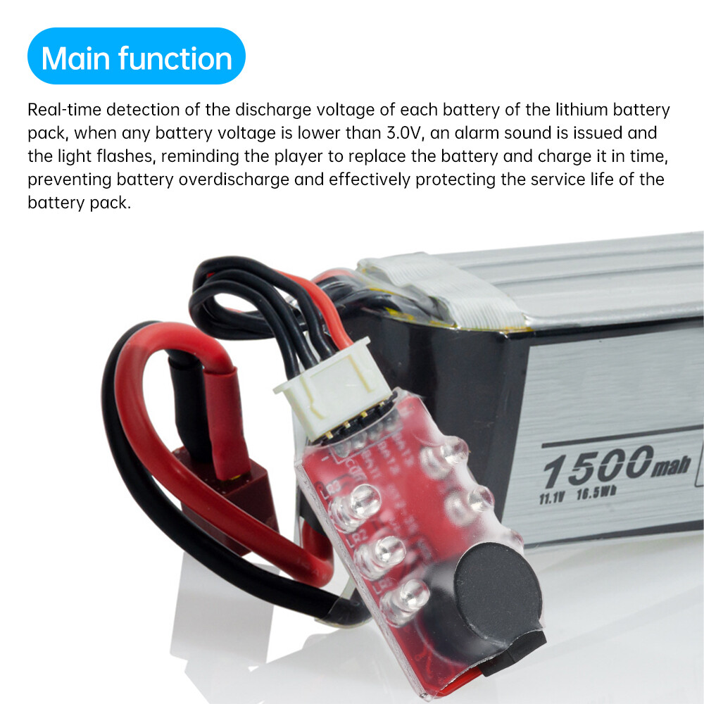 1-10pc 2-3S RC Lipo Battery Tester Low Voltage Buzzer Alarm Module LED Indicator