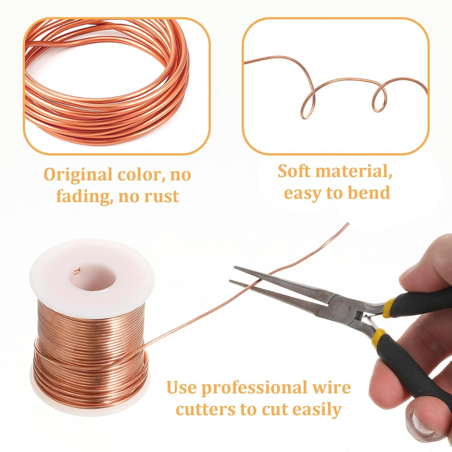 14 Gauge Bare Copper Wire 1.6mm 98ft Dead Soft Solid 1lb Spool Electroculture