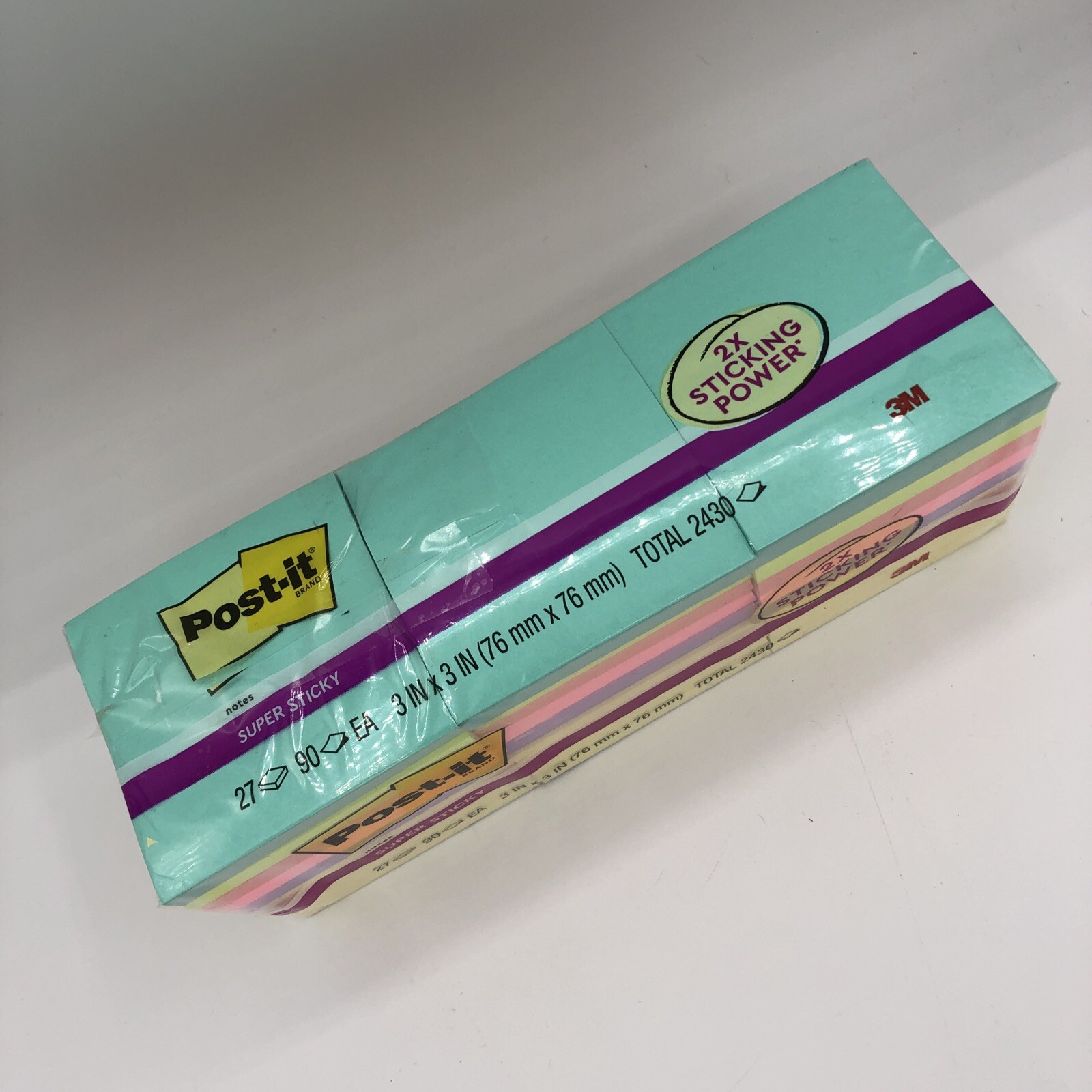 Post-it Brand 3M 3 Inch X 3 Inch Post-It Notes 27 Pads Neon Color New In Open