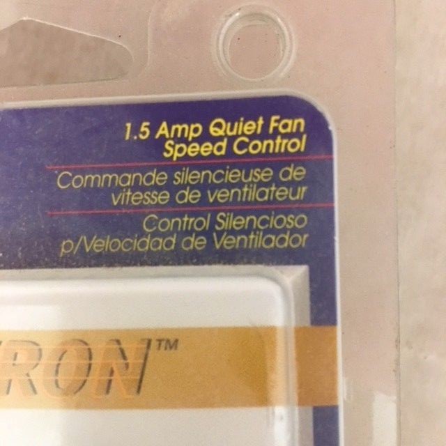 Leviton 1.5amp Quiet Fan Speed Control, single pole, white, 612-6639-W