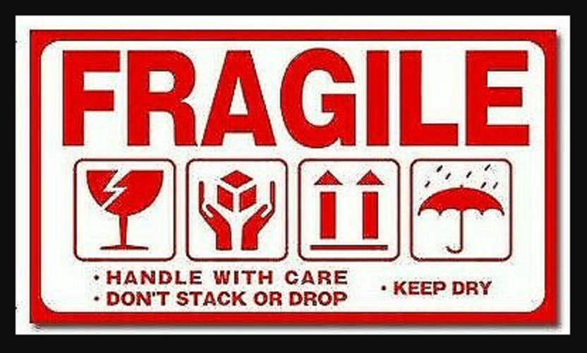 2 x3.5-inch Fragile Don’t Stack or Drop Keep Dry Shipping Stickers (500) Labels