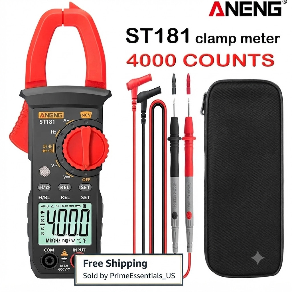 Digital Clamp Meter ST181 AC Current Voltage Multimeter NCV Continuity Tester