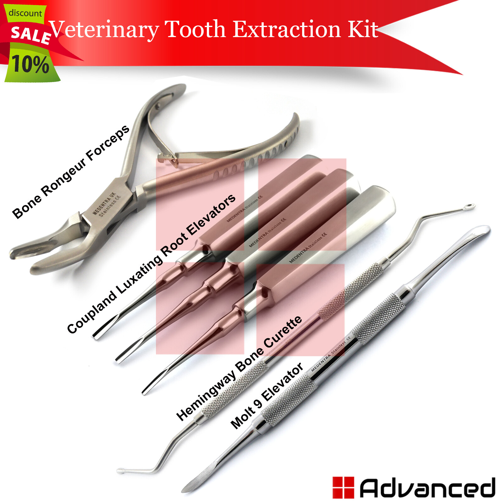 Basic Veterinary Tooth Extraction Kit Surgical Small Animal Teeth Extracting Set