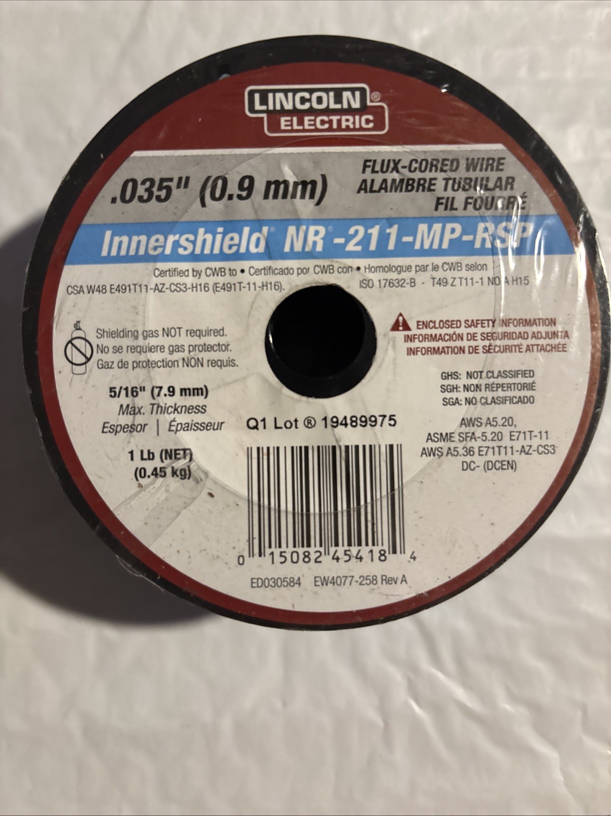 Lincoln Electric .035 (0.9 mm) Flux Cored Wire Innershield NR-211-MP-RSP