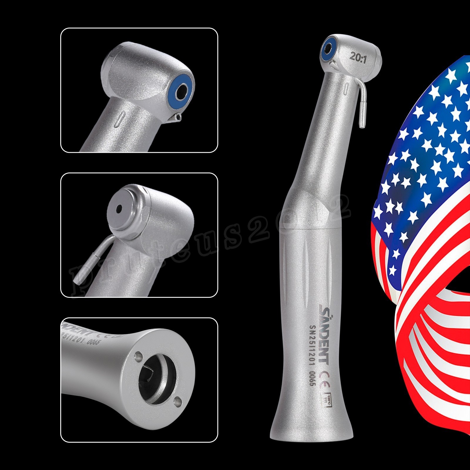 Dental Implant 20:1 Contra Angle Handpiece For All ISO E-Type Connector
