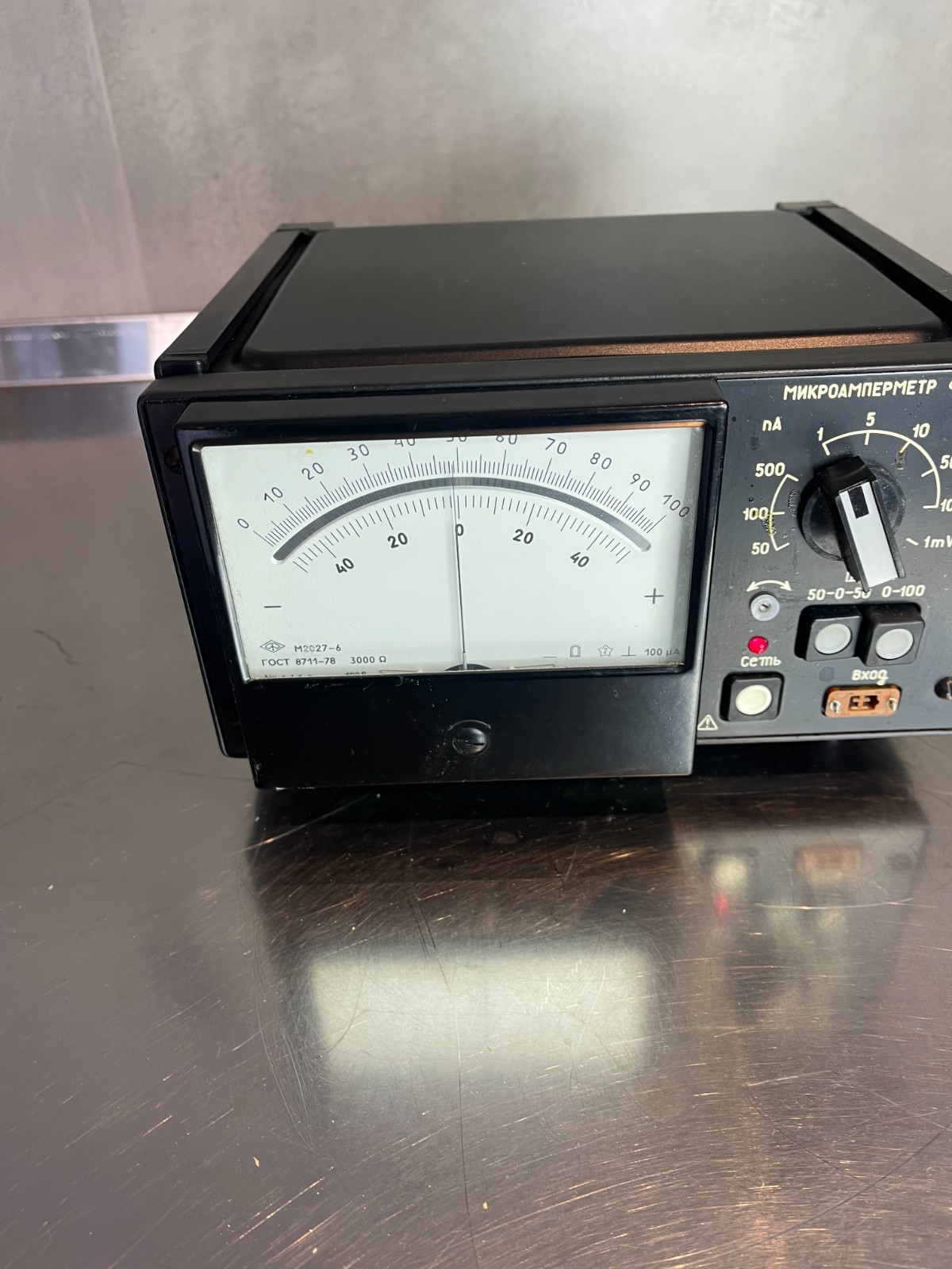 Laboratory Precision Microammeter Ammeter 0 50 100 500 nA 0 1 5 10 50 100 µA New