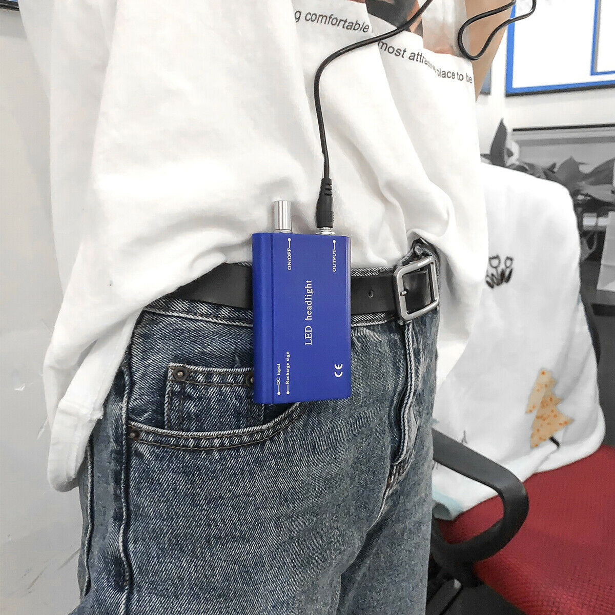 Rechargeable Battery Pack 1800Mah with Belt Clip for Dental LED Head Light USA