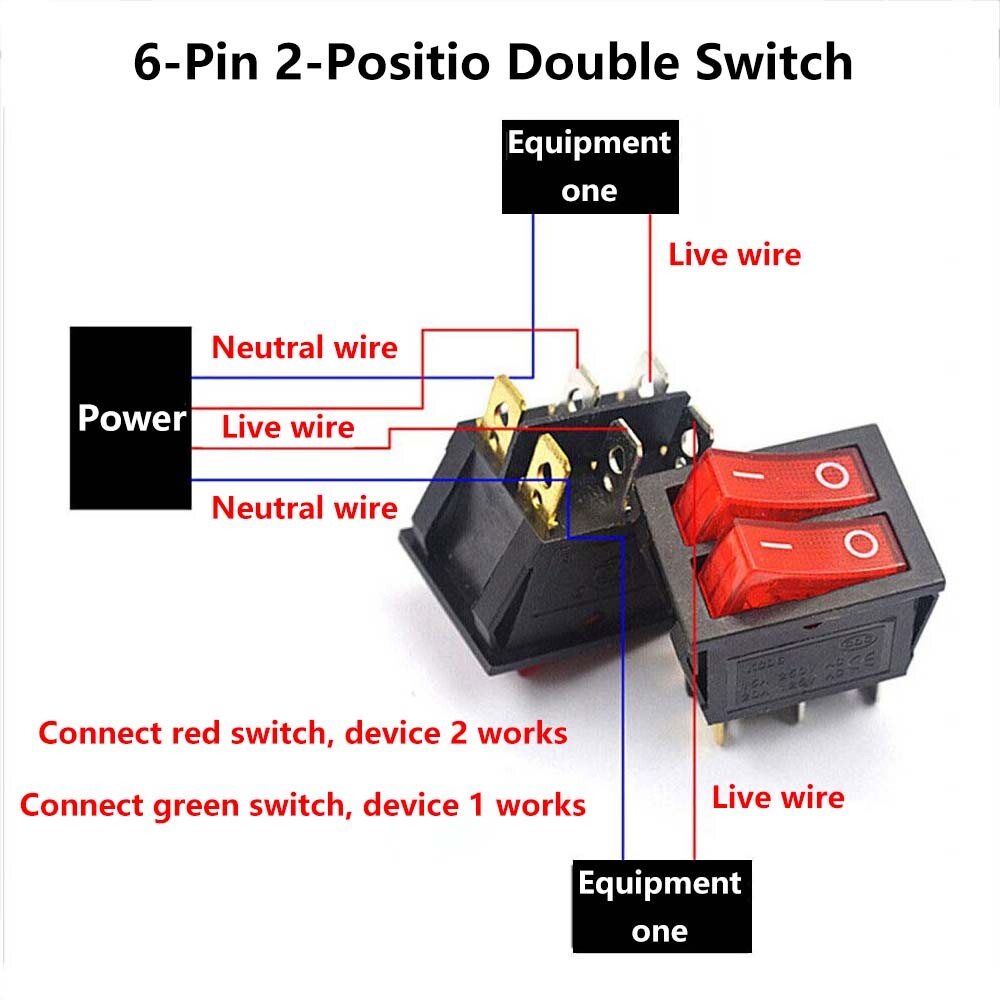 KCD4 Rectangular Boat Rocker Switch 25x31mm Rocker Power Switch ON-OFF AC 250V