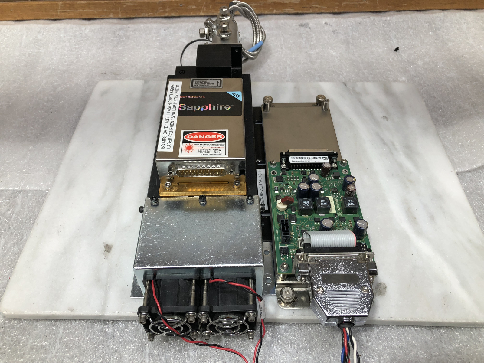 Coherent Sapphire 488-20 Continuous Wave Laser 488nm 20mW w/Controller+FiberCORD