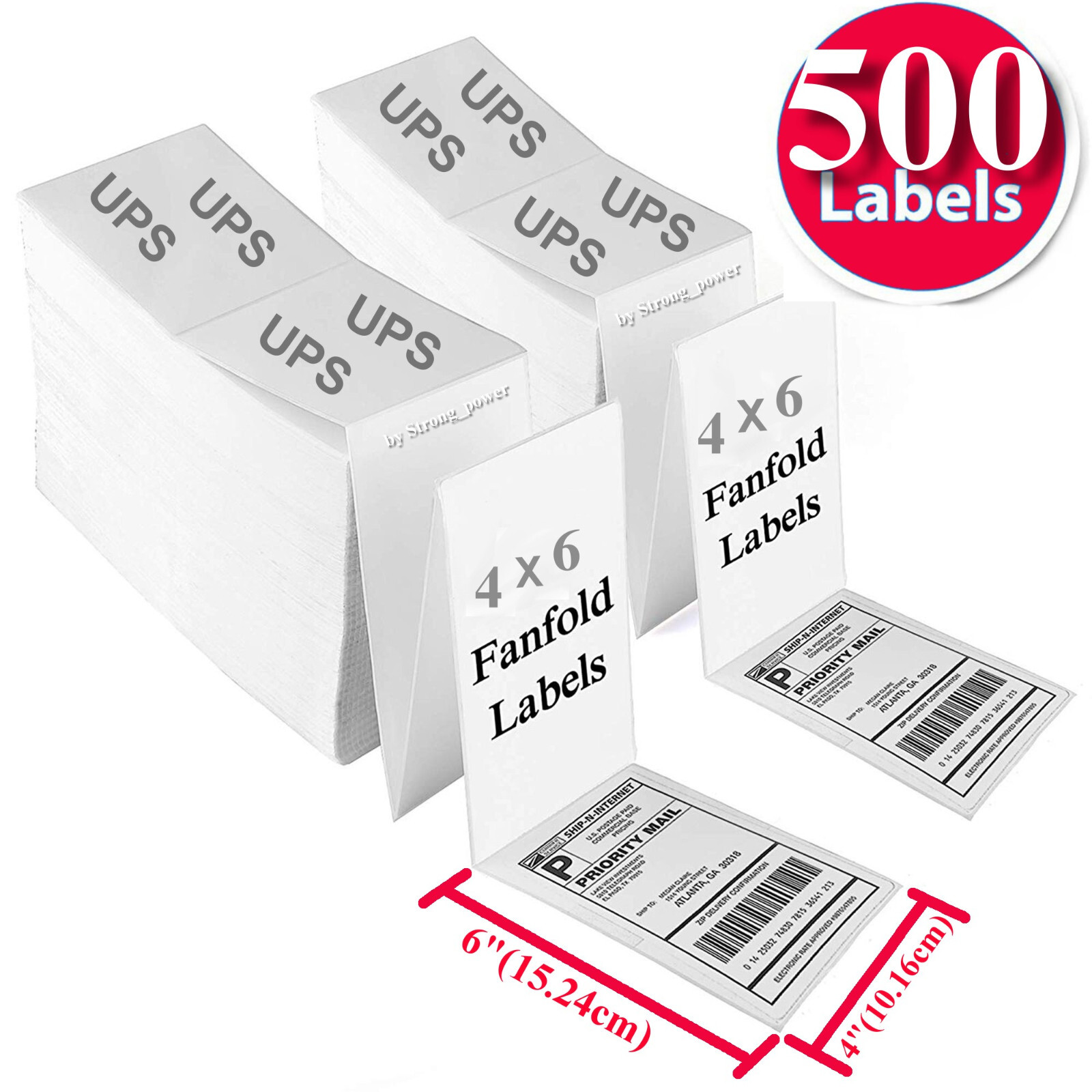 500 Fanfold 4×6 Direct Thermal Label. High Quality. Certified by UPS 4″X6″ Label