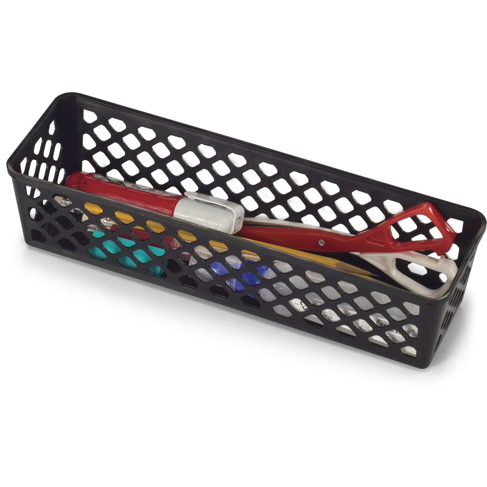 3 Pack Recycled Supply Basket Plastic 10.13×3.06×2.38 Inch Desktop Organizer
