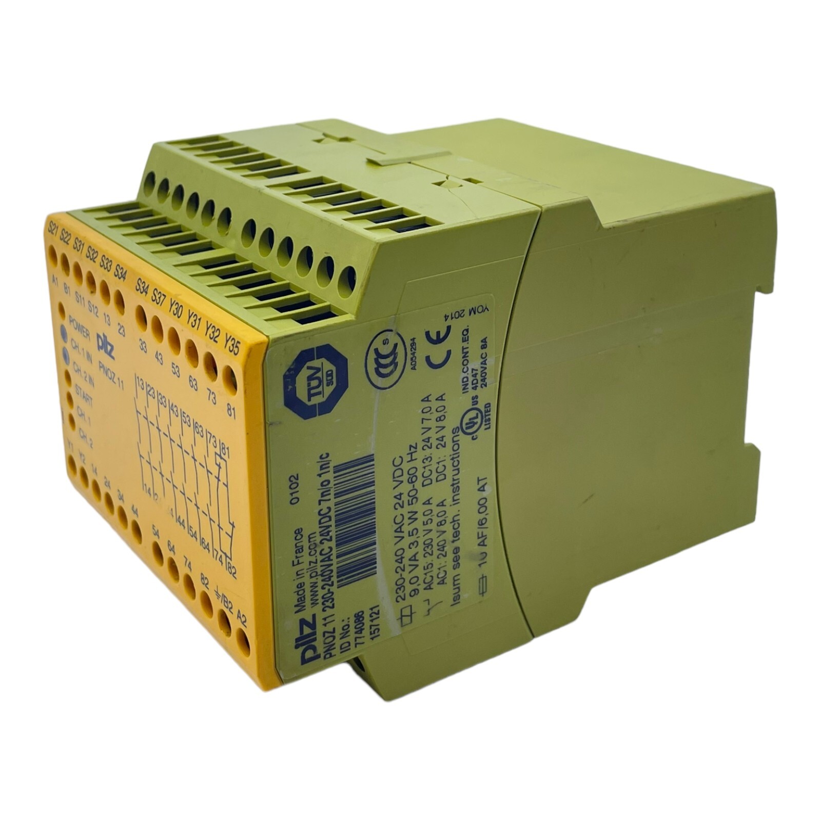 Mushroom PNOZ11 Safety Relay 774080 24V DC 50/60Hz 230-240V AC 230V 5.0 240V 8