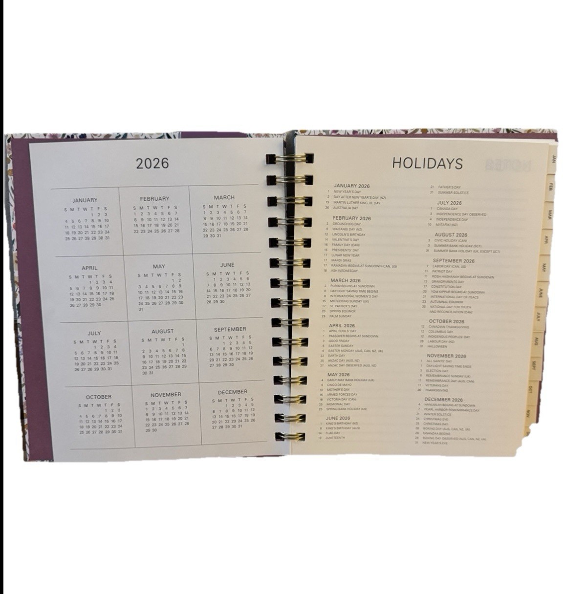 2026 Monthly Planner 17 mo. Planner Orange Circle Studio FLOWERS MARKET 8×7”