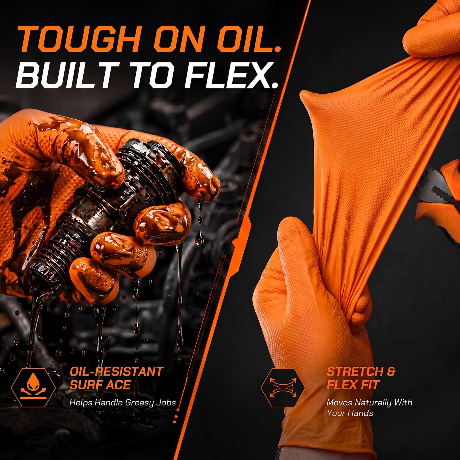 10mil Nitrile Gloves Thick,Industrial Disposable Gloves with Diamond Textured…