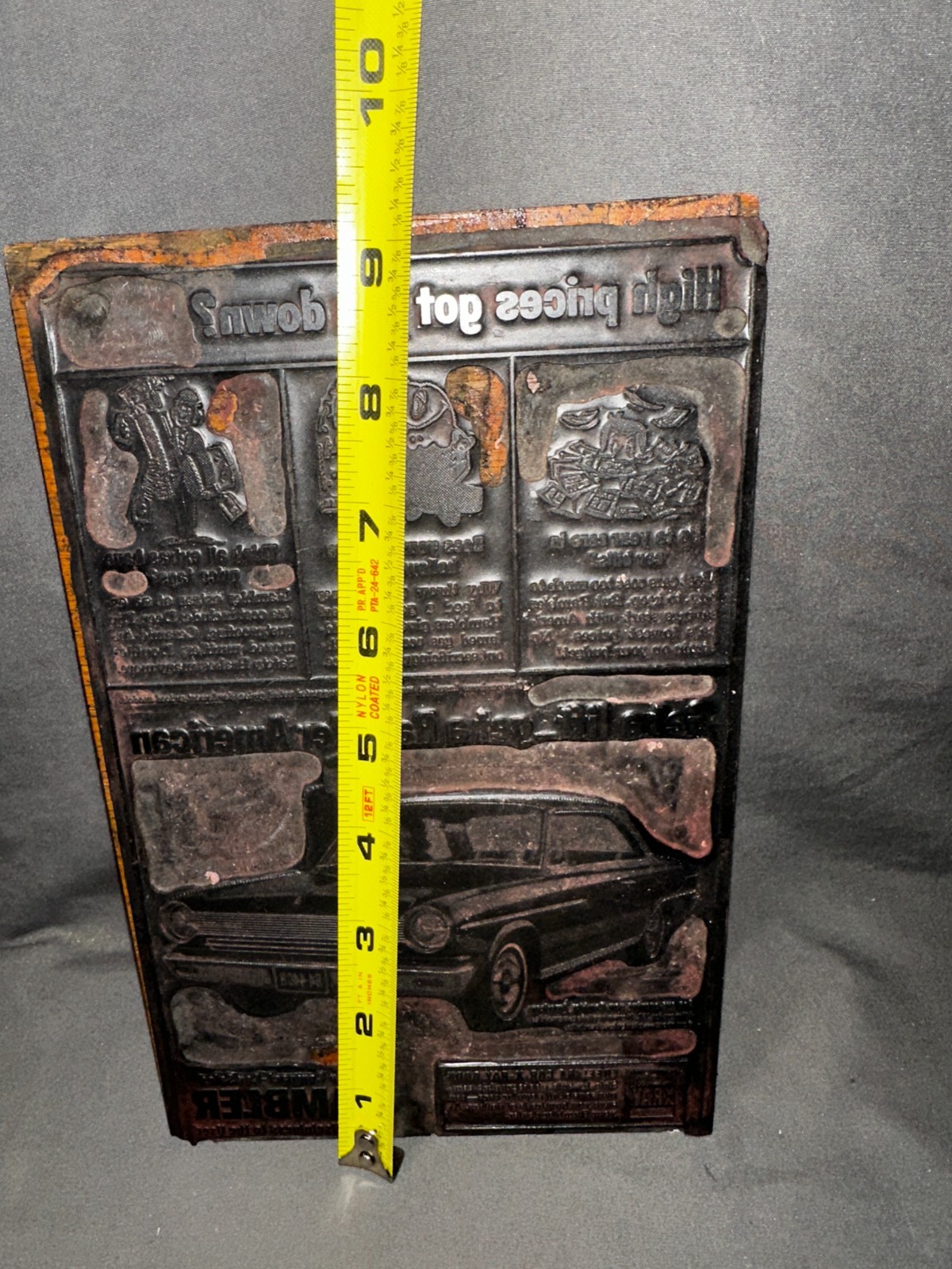 Printing Letterpress Printers Block Vintage Rambler Automobile