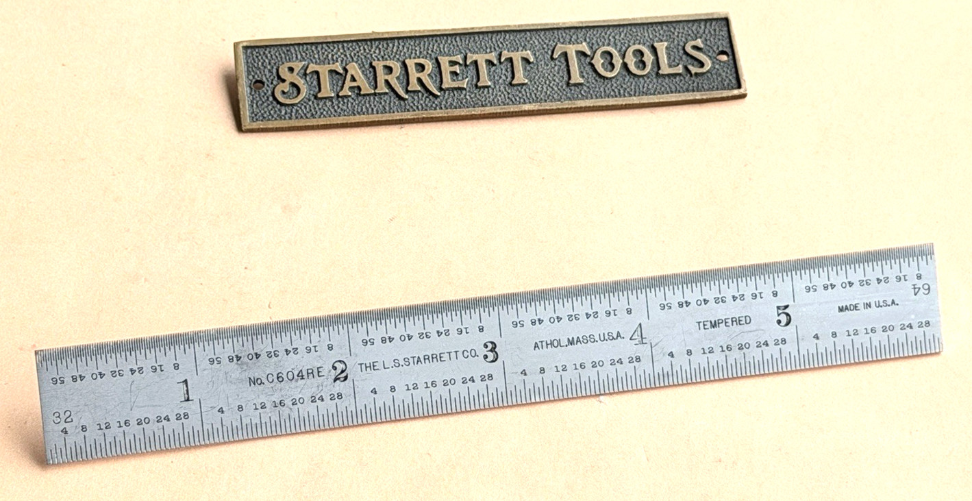 STARRETT No.C604RE-6 6” Long Spring-Tempered Steel Rule W/Inch Grad. USA Made