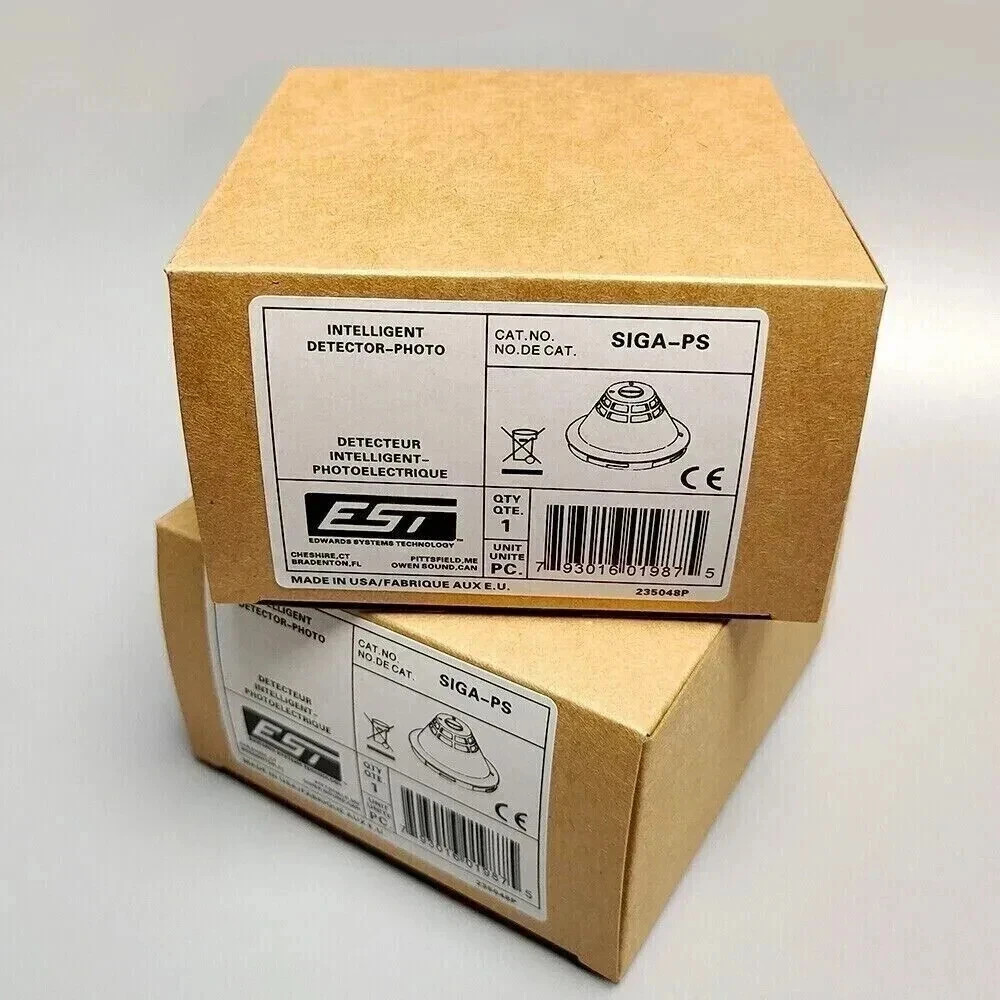 Pack of three (3) EDWARDS EST SIGA-PS PHOTOELECTRIC DETECTOR FIRE ALARM
