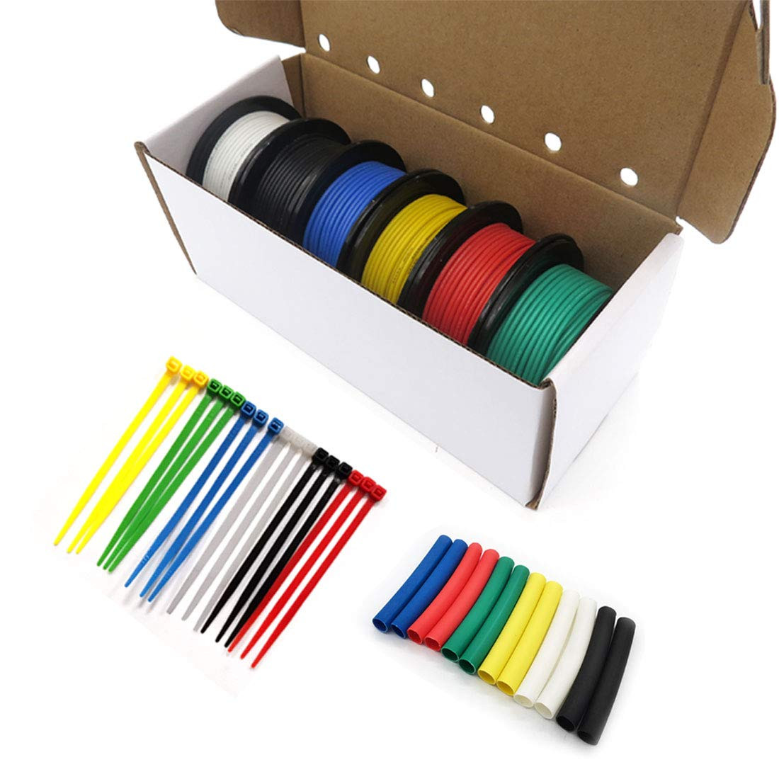 12 AWG Stranded Wire Spool 25Ft Each 6 Colors Flexible 12 Gauge Silicone Hook up