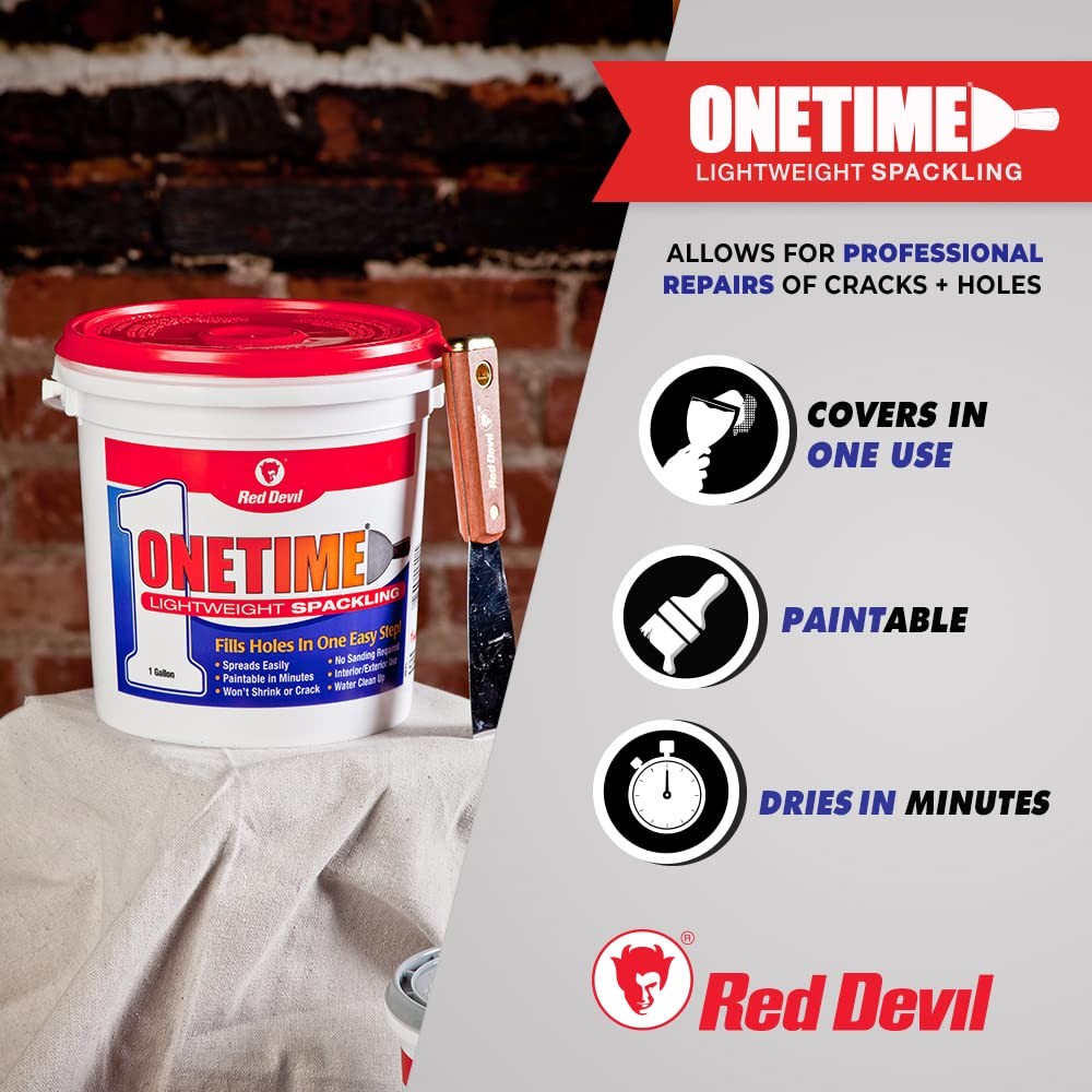 Red Devil 0542 ONETIME Lightweight Spackle Wall Repair, Spackling for Holes D…