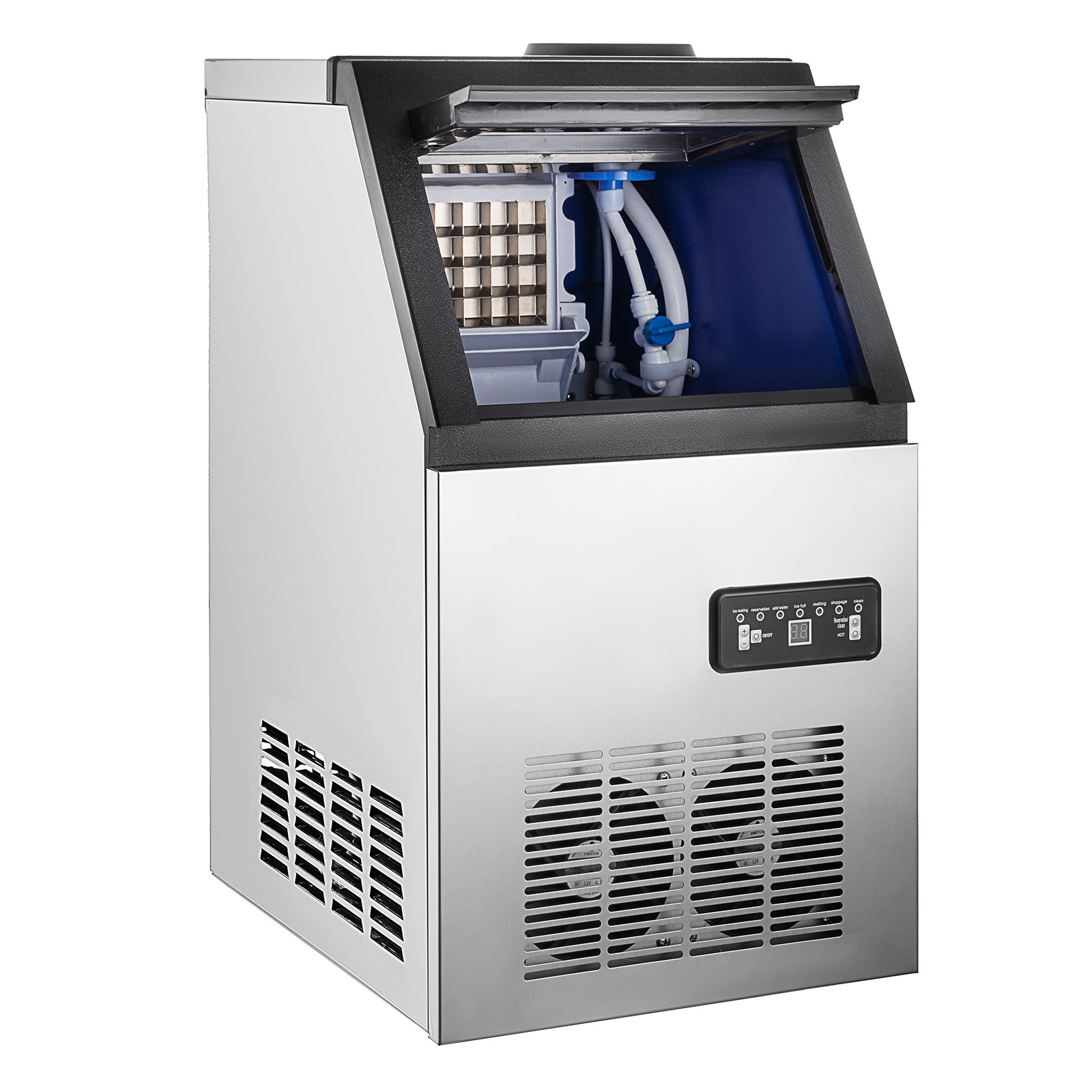Commercial Ice Maker 50kg/24h Stainless Steel Ice Cube Machine for Bar Restauran