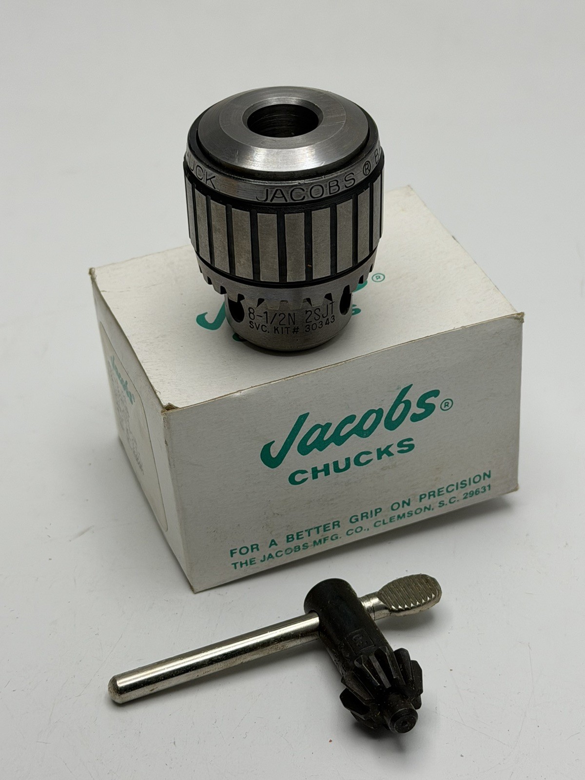 NEW Jacobs 8-1/2N 2SJT Ball Bearing Super Chuck 0-1/4″ Cap 1/2” Shank & Key