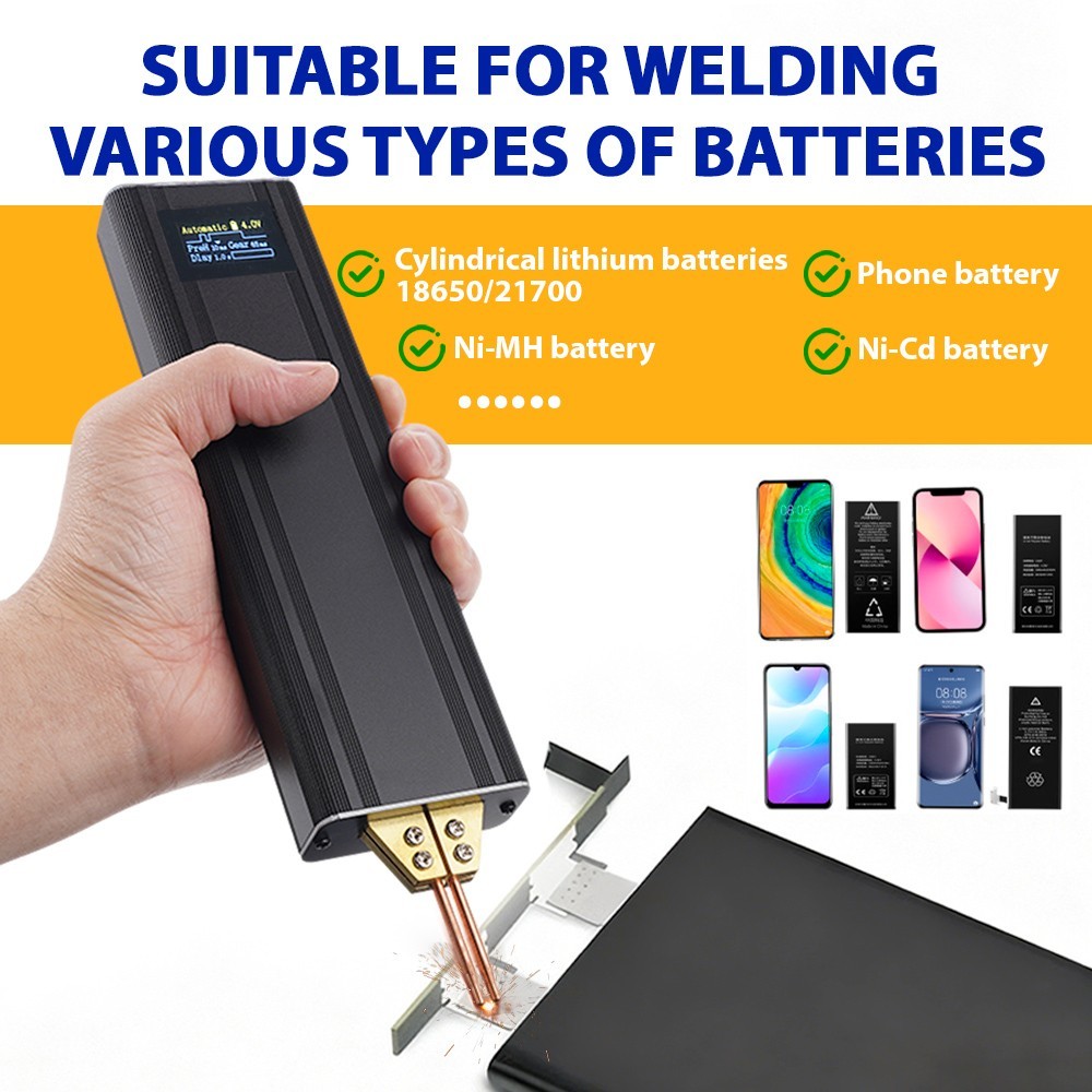 Spot Welder Machine 3000mAh Battery Spot Welder 80 Gears for 18650 32650 26650