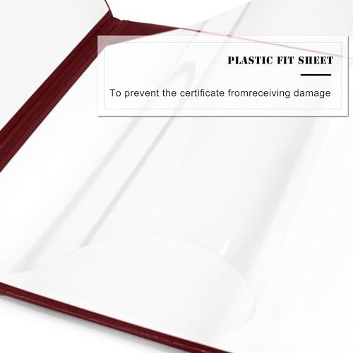 Diploma Cover 8.5×11 Leatherette Padded Certificate Holder Maroon Faux Leather