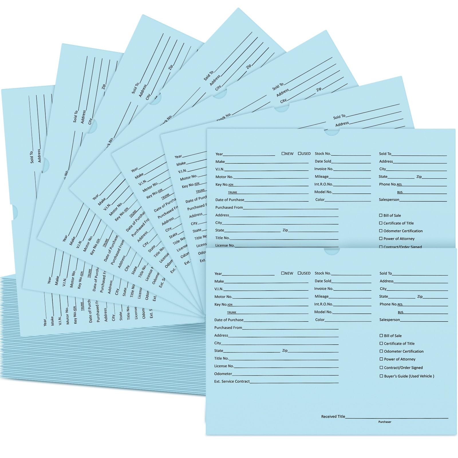 Watersay 120 Pcs 9 x 12 In Vehicle Dealer Jackets for Car Sales 32lb Colored …